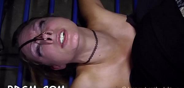  Gagged playgirl gets lusty torturing